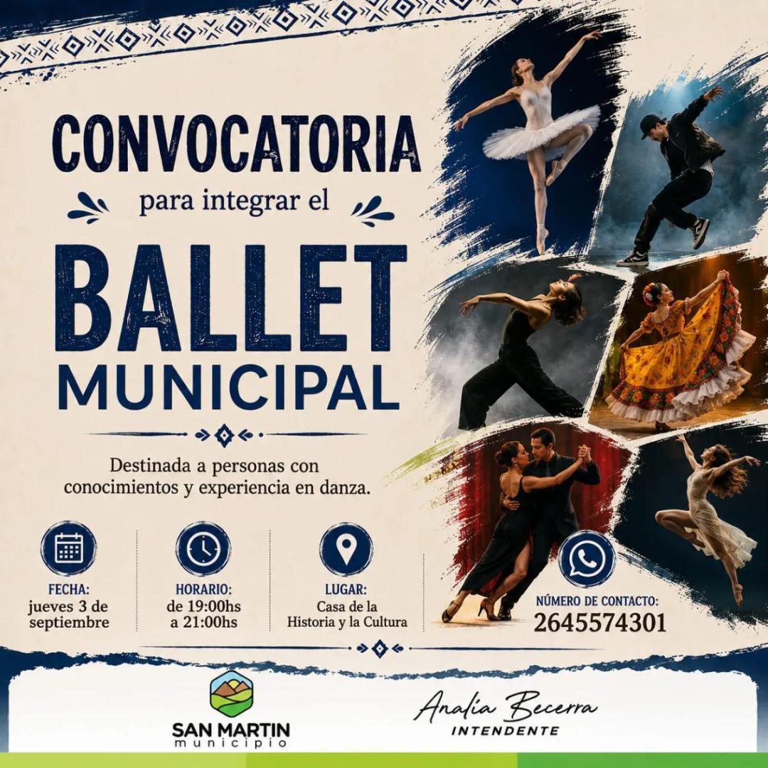 San Martín abre la convocatoria para integrar el Ballet Municipal
