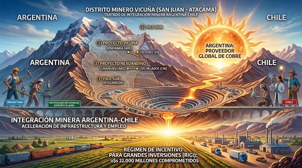 Argentina y Chile le ponen ficha al cobre sanjuanino con acuerdos para Vicuña, NexoAndino y Filo Sur