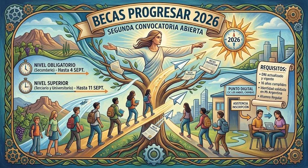 Ya se pueden anotar a las Becas Progresar 2026 y en Chimbas habrá ayuda para hacer el trámite