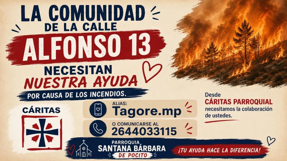 Cáritas y la Iglesia de Pocito se pusieron al hombro la ayuda tras el incendio en calle 11 y Alfonso XIII