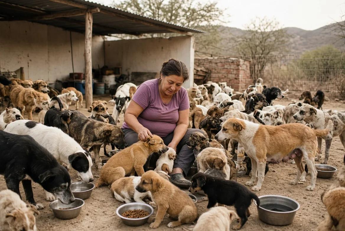 En Médano de Oro buscan ayuda para cerrar el terreno y que los perros rescatados no vuelvan a la calle