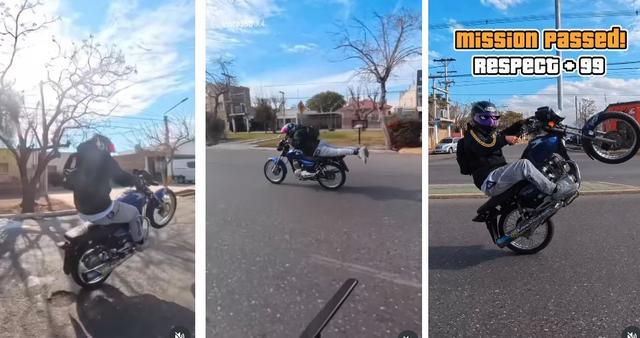 Se grabó haciendo una peligrosa acrobacia frente a un patrullero y generó indignación