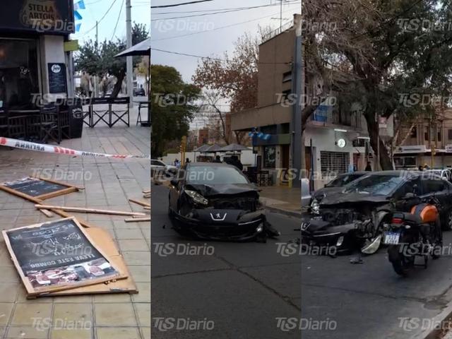 Choque entre un auto y una moto en Mendoza y 9 de Julio deja a un motociclista herido