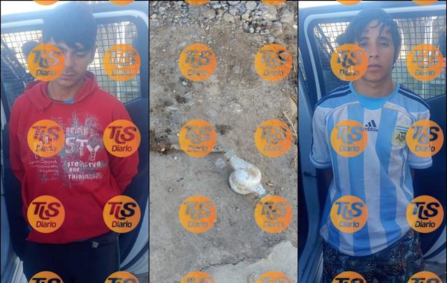 Una cámara registró el intento de sustraer un medidor de agua y dos jóvenes fueron detenidos