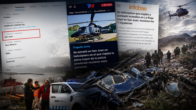 La caída del helicóptero en Ischigualasto generó fuerte impacto y amplia cobertura en medios del país