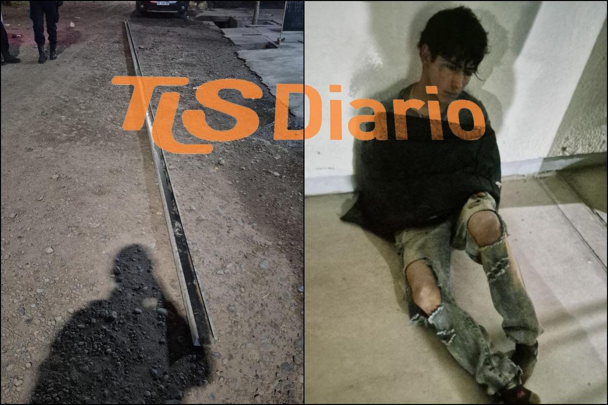 Persecución, gritos y dos detenidos por una barra de hierro robada en Rawson