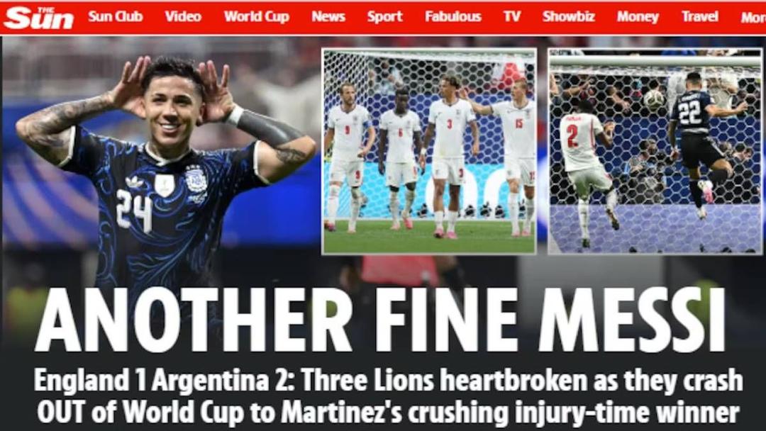 La prensa británica reaccionó con dureza tras la caída de Inglaterra ante Argentina
