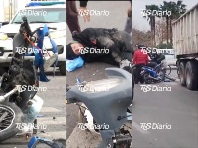 Un motociclista de 26 años sigue en estado reservado tras chocar con un camión en Circunvalación