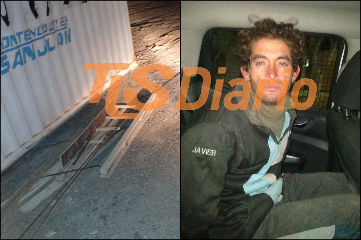 Lo vieron bajar del paredón con fierros robados y terminó detenido