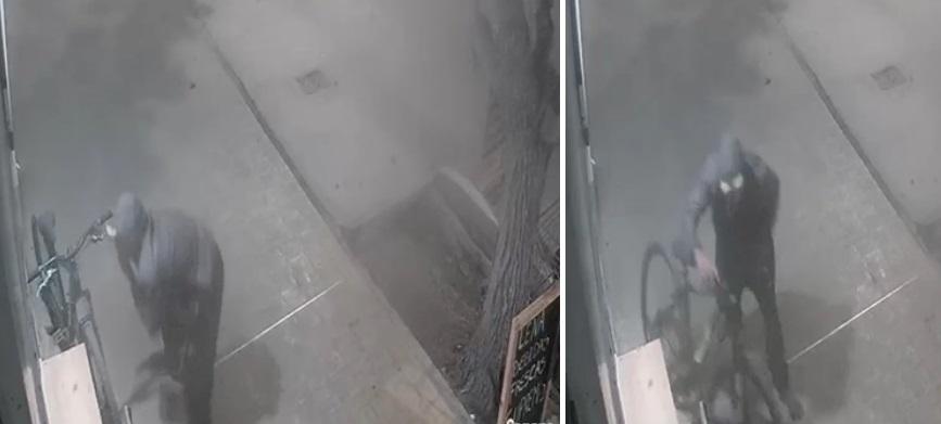 Una bicicleta fue robada en segundos y el hecho quedó registrado por cámaras