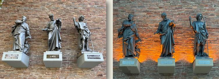 Las seis figuras de la Catedral de San Juan recuperaron su esplendor después de una restauración bien fina
