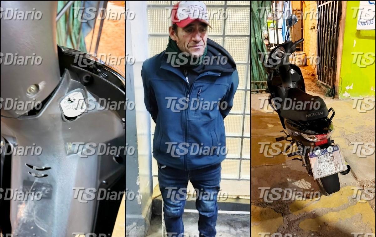 Fue a desarmar una moto robada delante de un taller y terminó reducido tras pelear con la policía