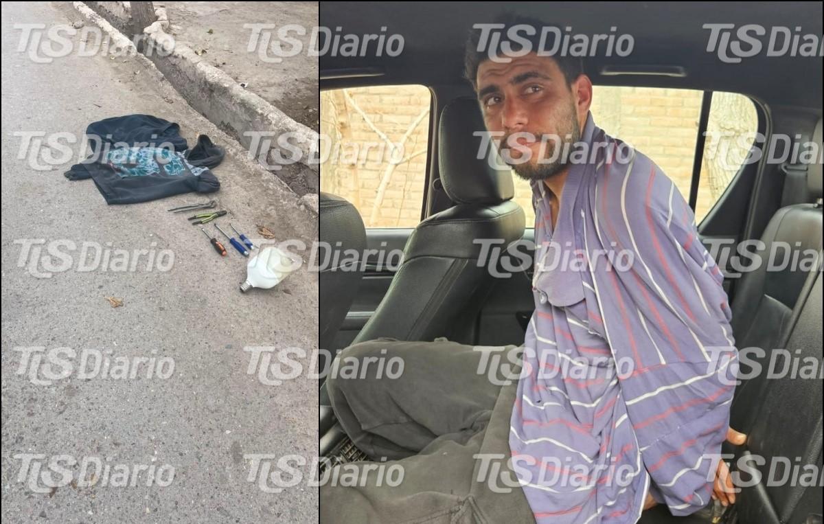 Una nena lo descubrió saliendo con lo robado y cayó preso en minutos