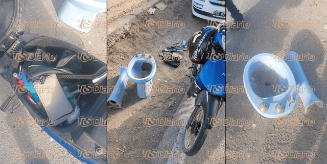Detuvieron a un hombre que llevaba sanitarios sustraídos en una motocicleta