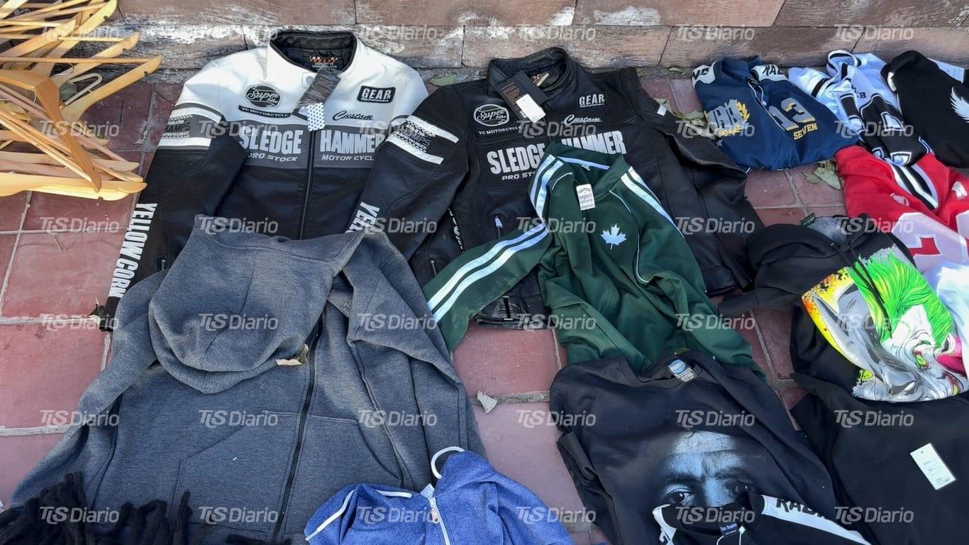 Volvieron a atacar un local de ropa y el ladrón terminó detenido con todo encima