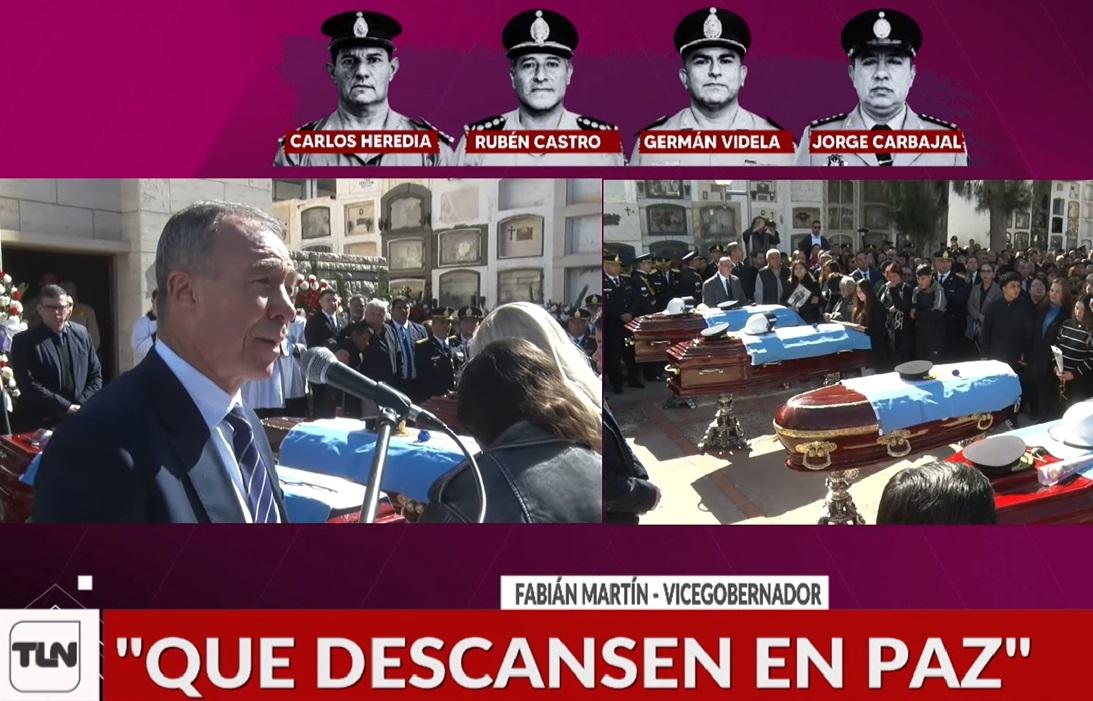 Fabián Martín despidió con la voz quebrada a las víctimas de la tragedia aérea en Valle Fértil