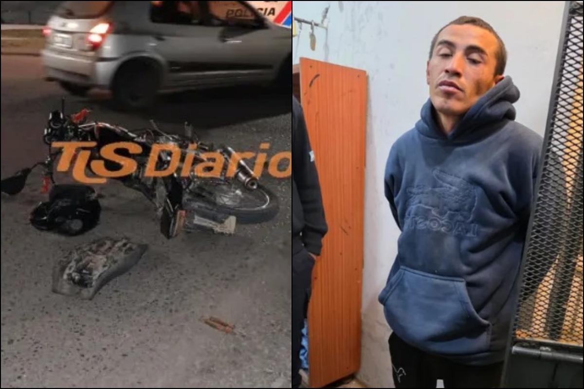 Le dieron prisión efectiva al motochorro que robó un celular, escapó y terminó chocando en plena fuga
