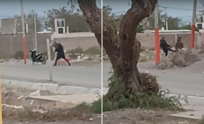 Captaron a un hombre golpeando y pateando a un burro en Chimbas