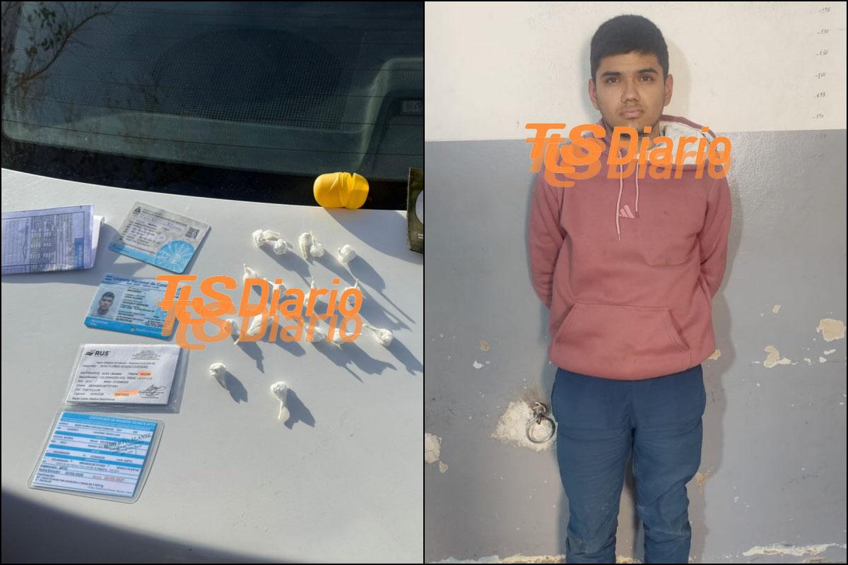 Lo pararon por cruzar en rojo y terminó con cocaína y una pistola encima