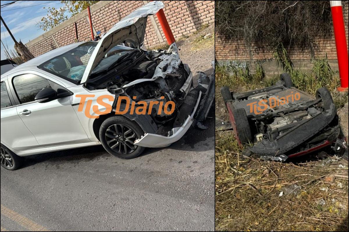 Cómo fue la secuencia del choque que terminó con un auto dentro de un canal en Santa Lucía