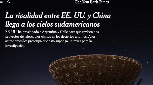 El New York Times puso los ojos en San Juan por el polémico radiotelescopio chino