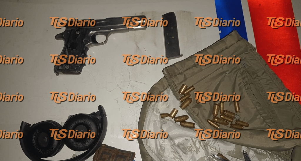 Un control de rutina en Caucete terminó con dos detenidos y una pistola 9 milímetros escondida