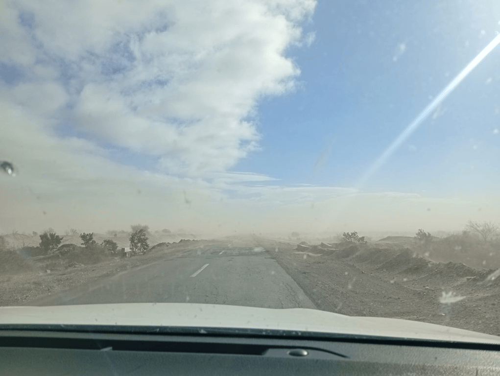 Una tormenta de arena complica la Ruta 40 en Jáchal y piden manejar con mucha precaución