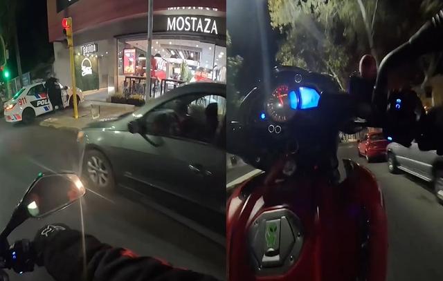 Pasó a la Policía, hizo un "willy" en plena Avenida Libertador y lo subió a las redes