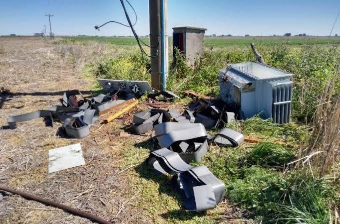 Desmontaron un transformador de 100 KVA en 25 de Mayo y sustrajeron sus bobinas de cobre