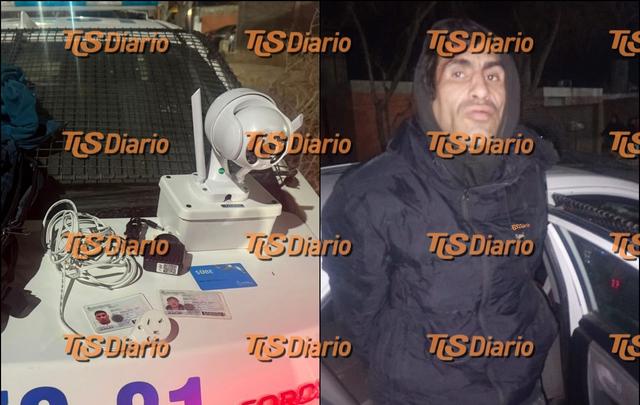 Un hombre fue retenido tras robar una cámara y quedar expuesto por el sistema de vigilancia