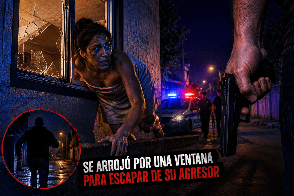 Saltó por una ventana para escapar de una brutal agresión de su pareja