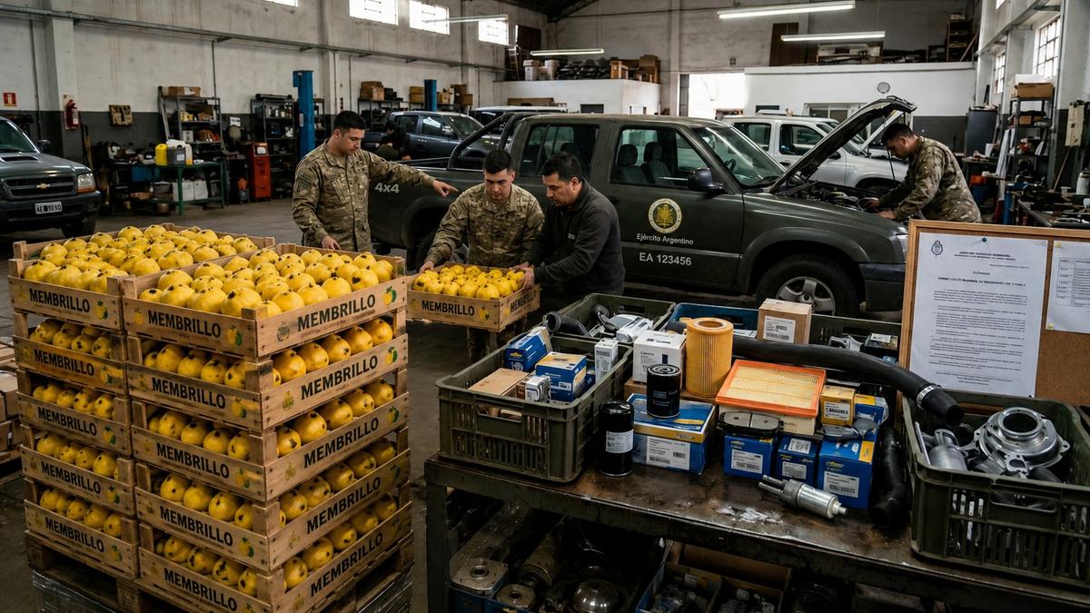 El Ejército ofreció 70 toneladas de membrillo a cambio de repuestos para una camioneta oficial