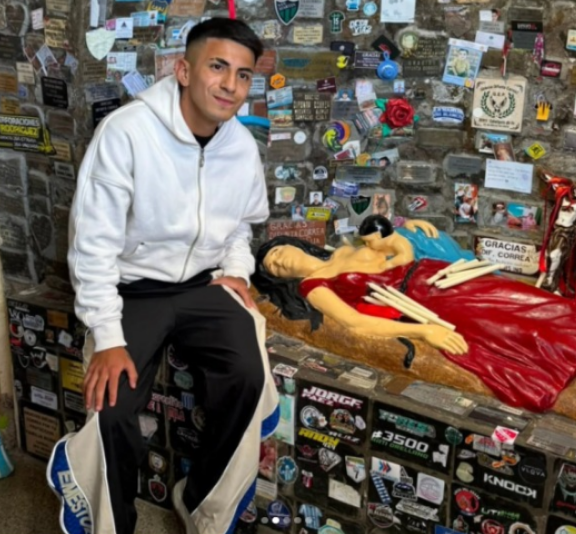 Así fue la visita de Thiago Almada a santuarios sanjuaninos