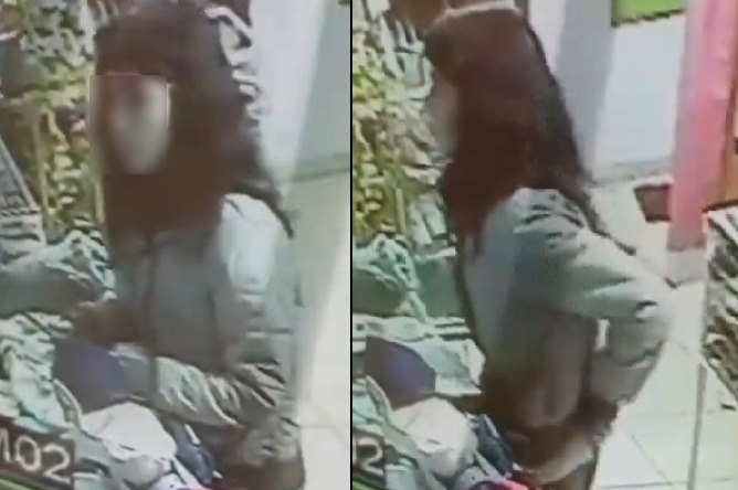 Una mujer se llevó ropa de bebé de un local en Chimbas y quedó grabada