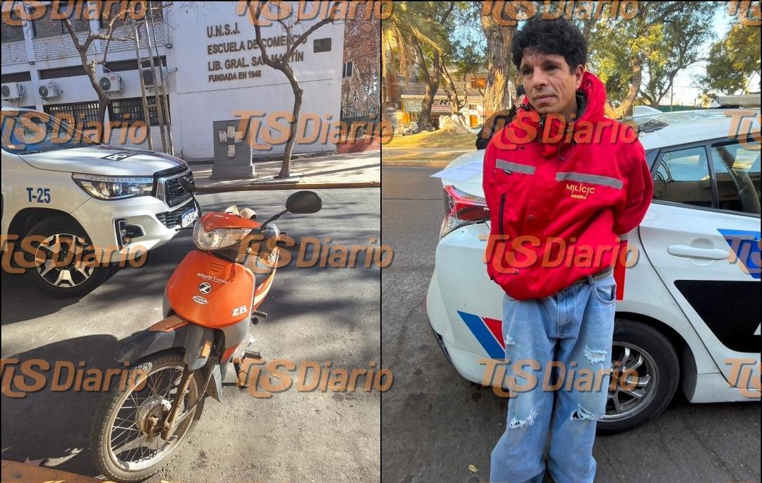 Intentó llevarse una moto, huyó en bicicleta y fue apresado en una persecución