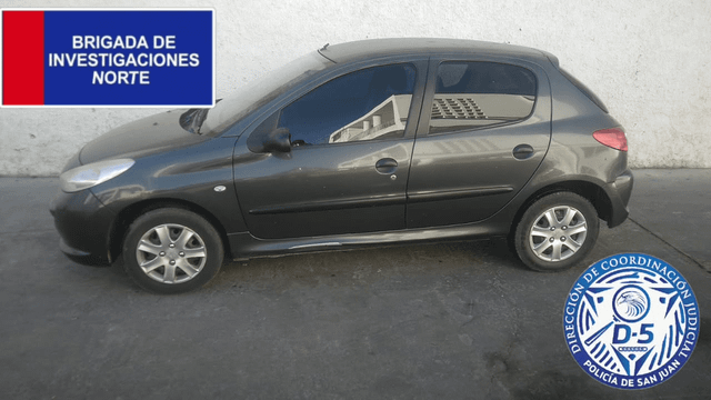 Secuestran en el centro de San Juan un Peugeot robado en Mendoza en 2022