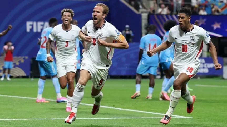 Inglaterra reaccionó sobre el cierre y eliminó a Congo con dos goles de Harry Kane