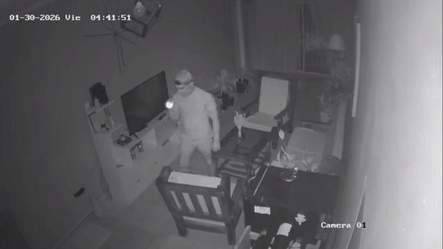 Entró de madrugada, robó y fue filmado dentro de la vivienda