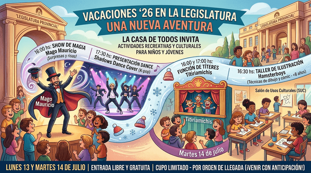 La Legislatura sanjuanina arma un plan gratis para chicos y jóvenes en pleno receso