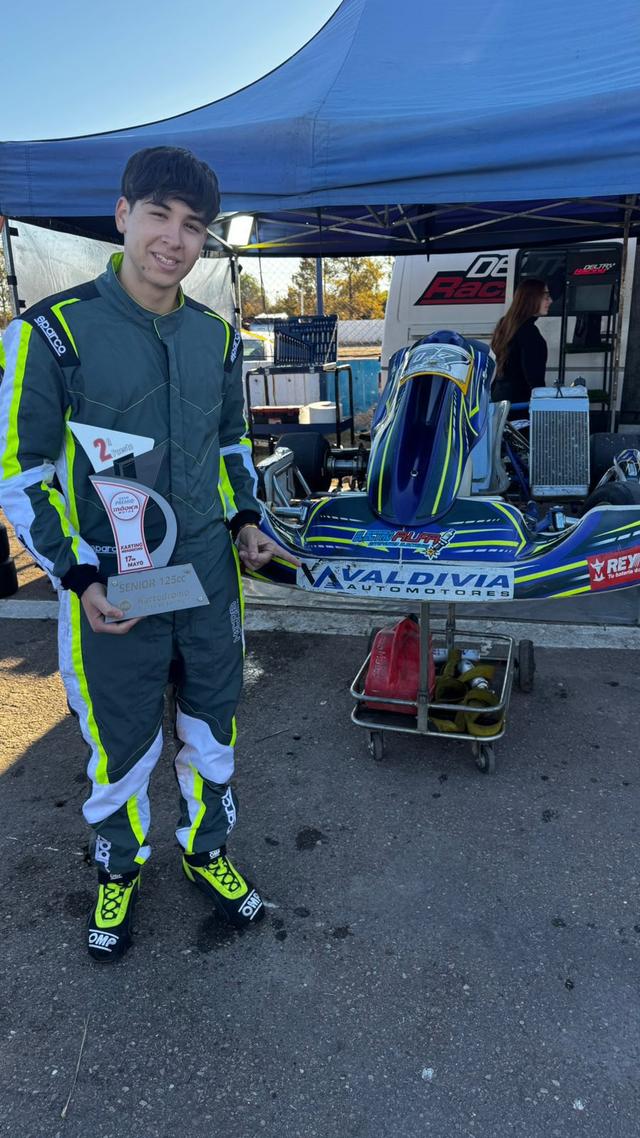 Mateo Reinoso logró un sólido segundo puesto en la tercera fecha del karting mendocino