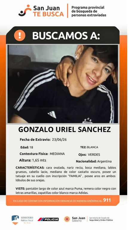 Buscan a Gonzalo Uriel Sánchez y piden datos a la comunidad