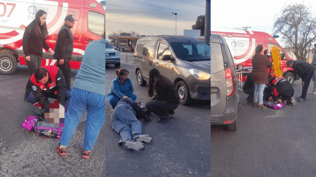 Un motociclista terminó herido tras un fuerte impacto con una camioneta en Caucete